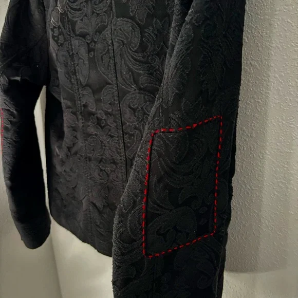 Desigual Womens Black Wool Blend Embroidered Jacket Blazer - Picture 5 of 16